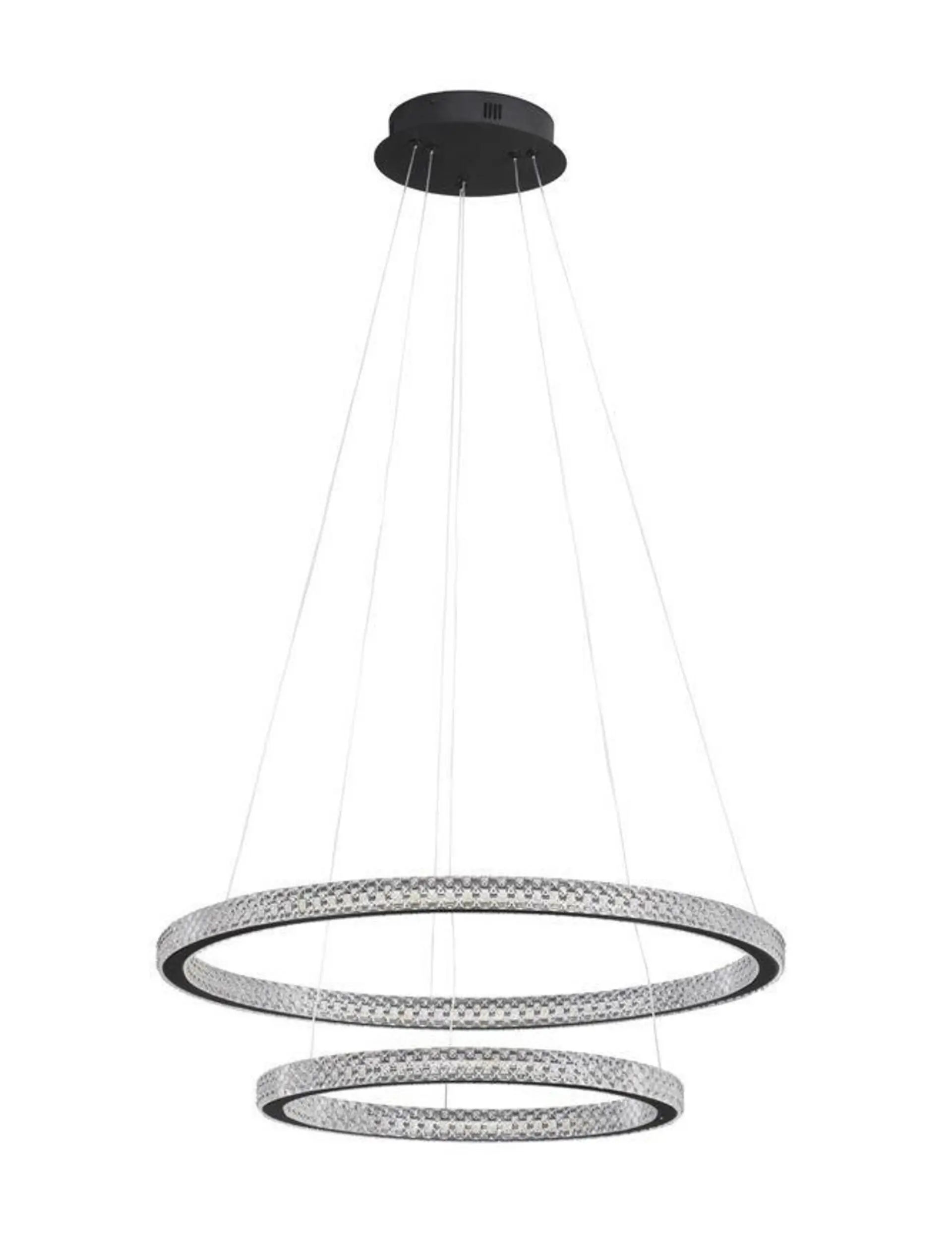 NOVA LUCE závěsné svítidlo GINEVRA černý hliník a akryl LED 54W 230V 3000K IP20 stmívatelné 9748159