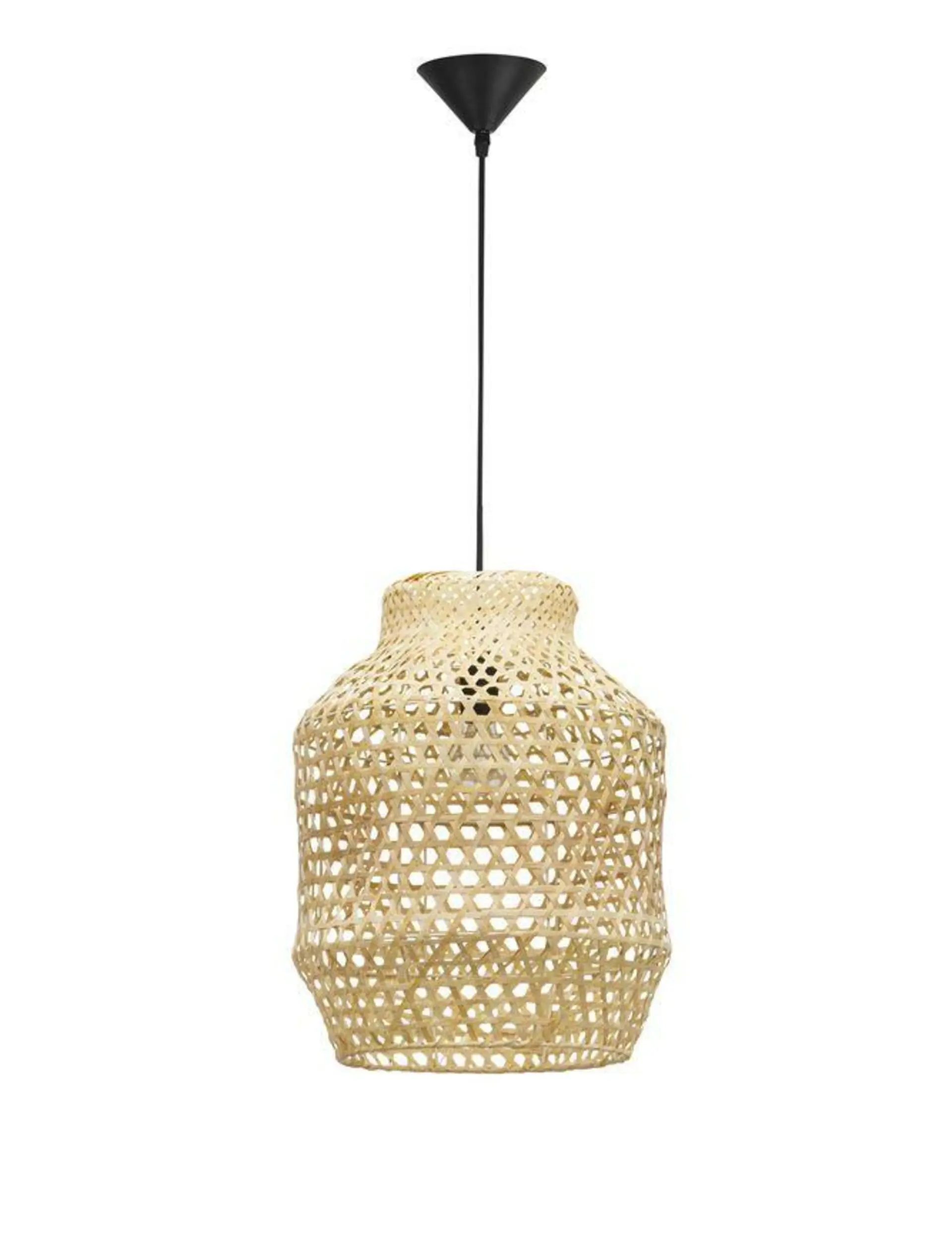 NOVA LUCE závěsné svítidlo MIA přírodní ratan černý kabel E27 1x12W 230V IP20 bez žárovky 9858659