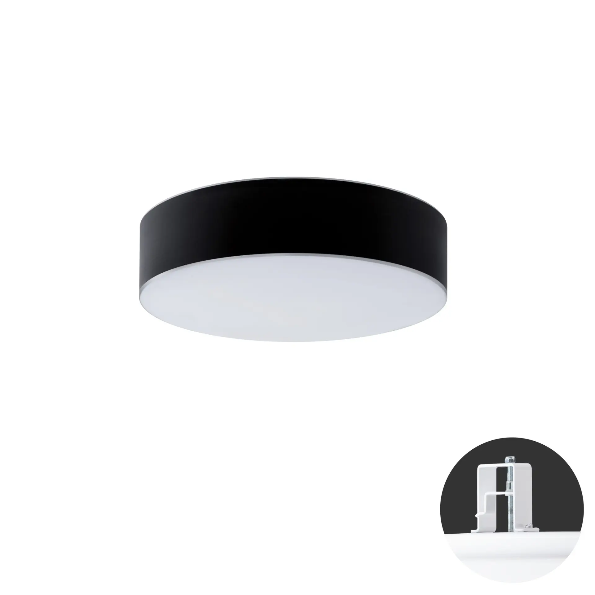 OSMONT ERI67646 ERIS CV3 stropní/nástěnné skleněné polovestavné svítidlo bílá / bílo - černá IP44 4000 K 24W LED DALI