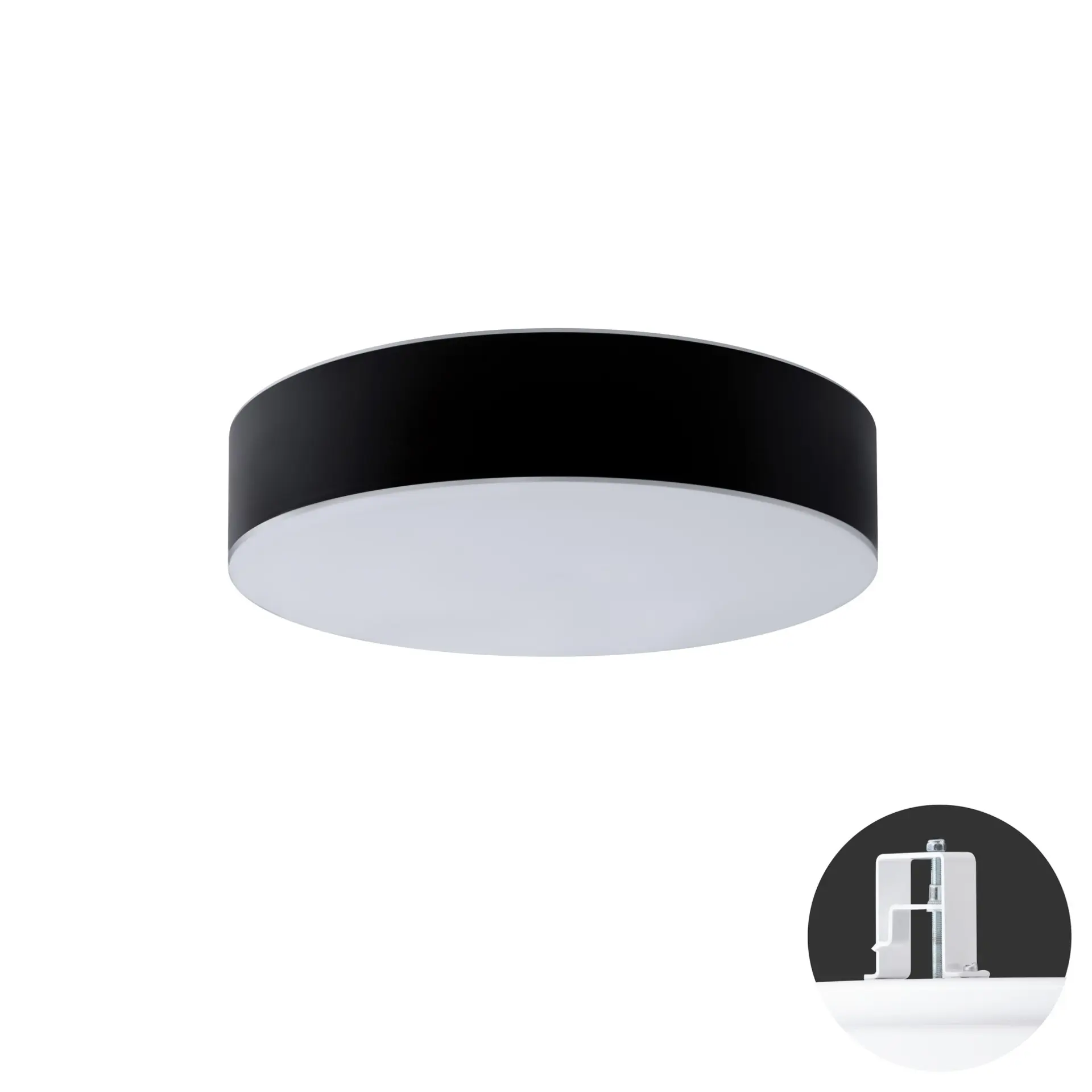 OSMONT ERI67664 ERIS CV4 stropní/nástěnné skleněné polovestavné svítidlo bílá / bílo - černá IP44 4000 K 54W LED