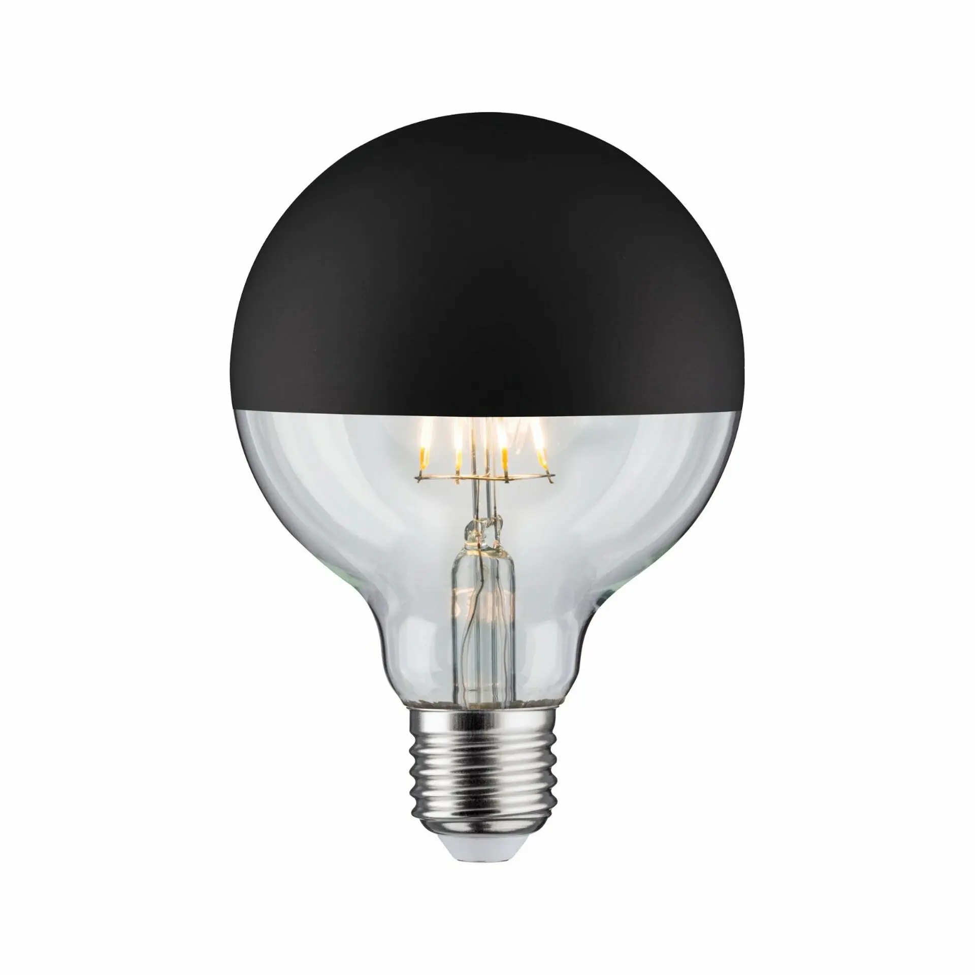 P 28676 LED Globe 6,5 W E27 zrcadlový svrchlík černá mat teplá bílá stmívatelné - PAULMANN