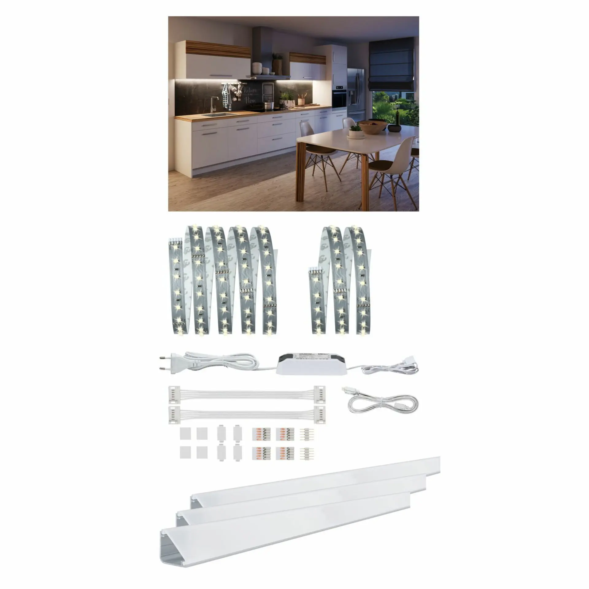 P 5058 MaxLED 500 kuchyňský set Comfort na horní skříňky 1,5m 9W 550lm/m 2700K 20VA - PAULMANN