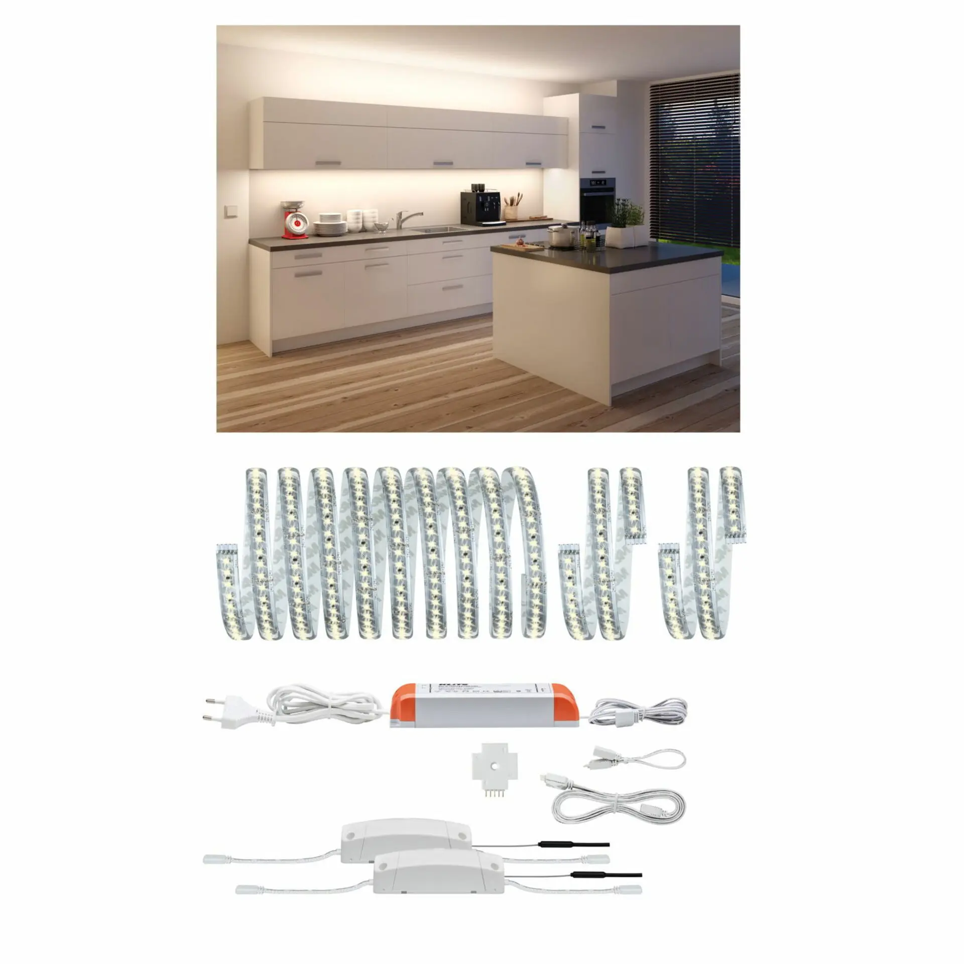 PAULMANN MaxLED 1000 kuchyňský set Comfort nepřímé osvětlení 3m s krytím IP44 35W 880lm/m 2700K 60VA ZigBee