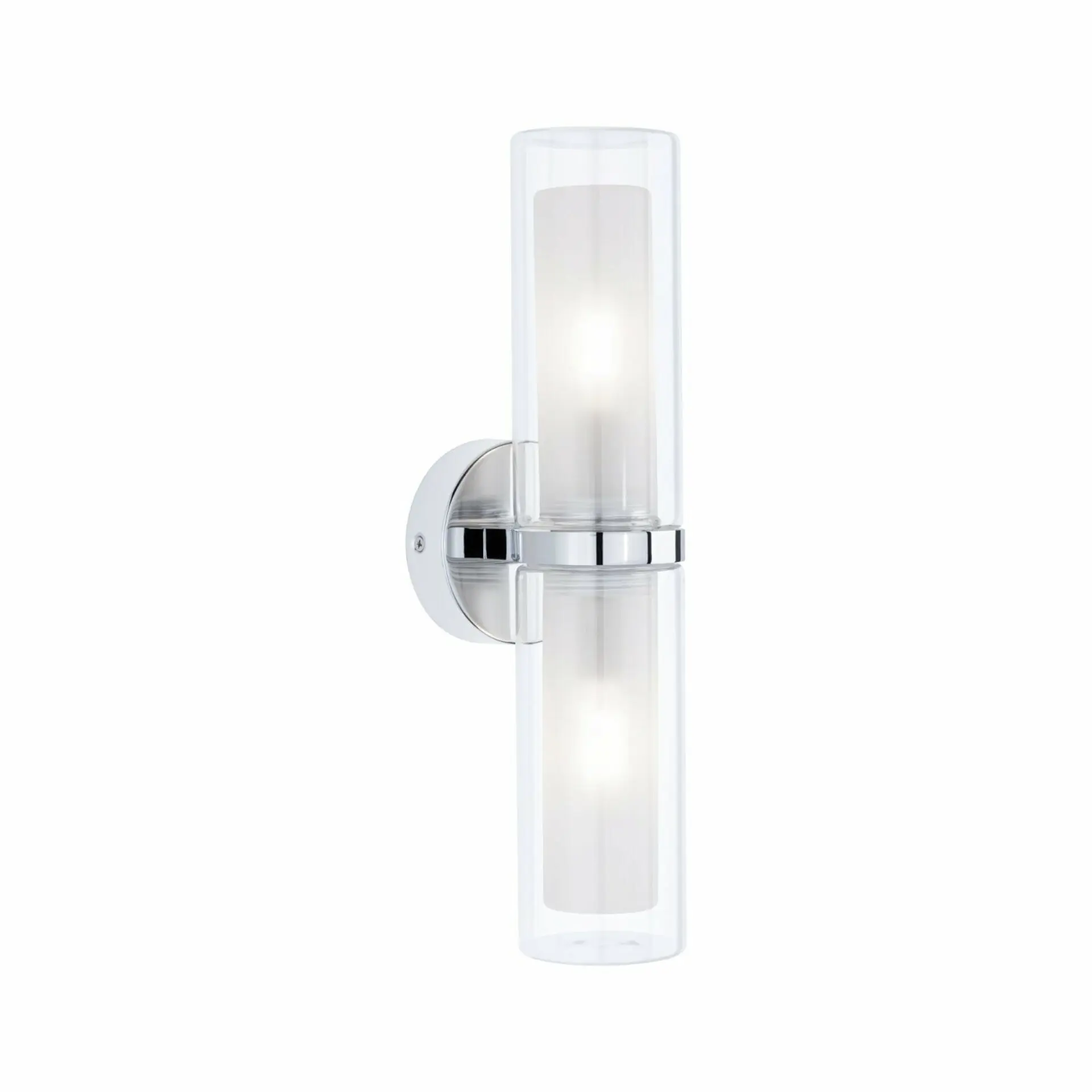 P 71077 Selection Bathroom nástěnné svítidlo Luena IP44 E14 230V max. 2x20W chrom/sklo - PAULMANN