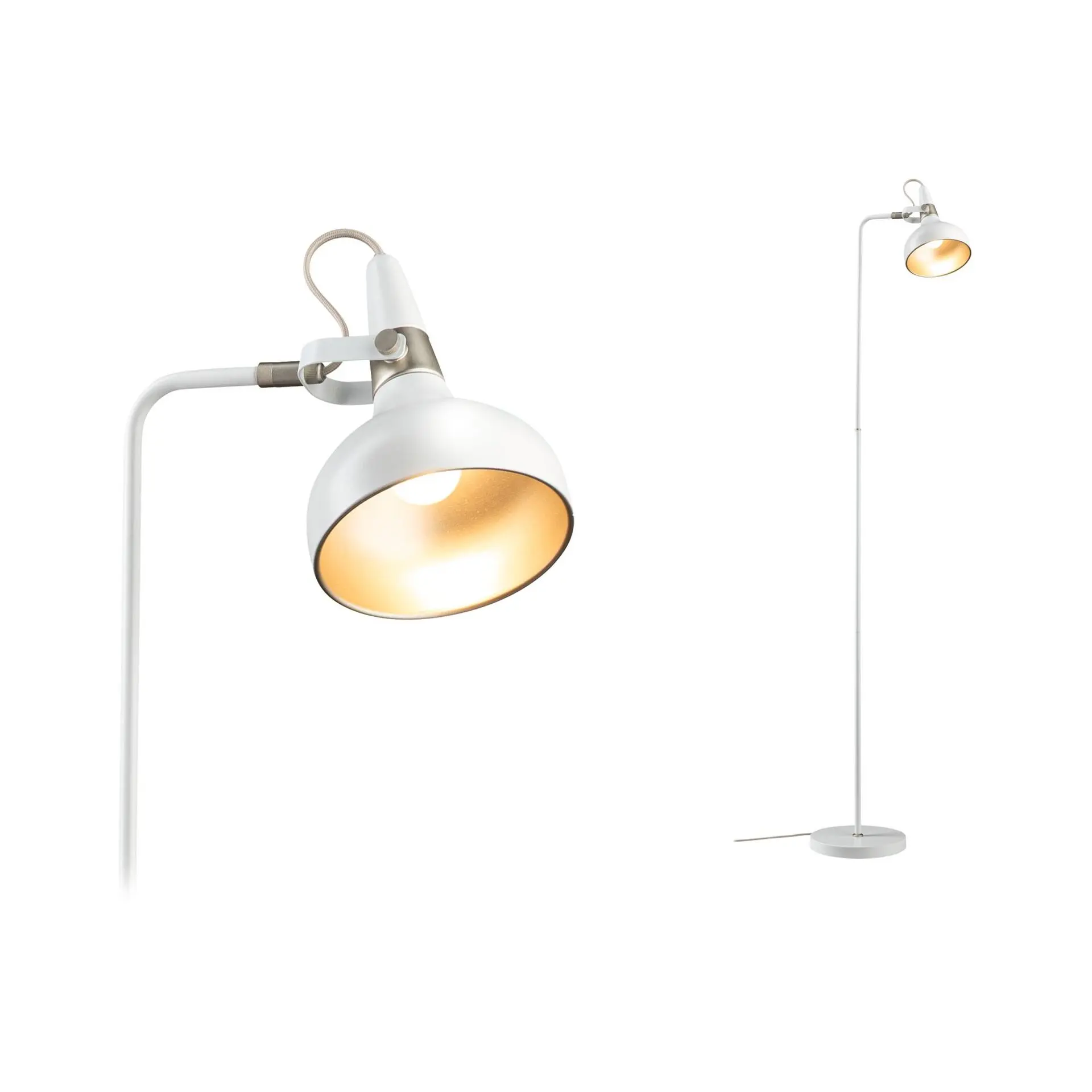 PAULMANN Stojací svítidlo Juna E14 max. 20W bílá mat/šampaň kov