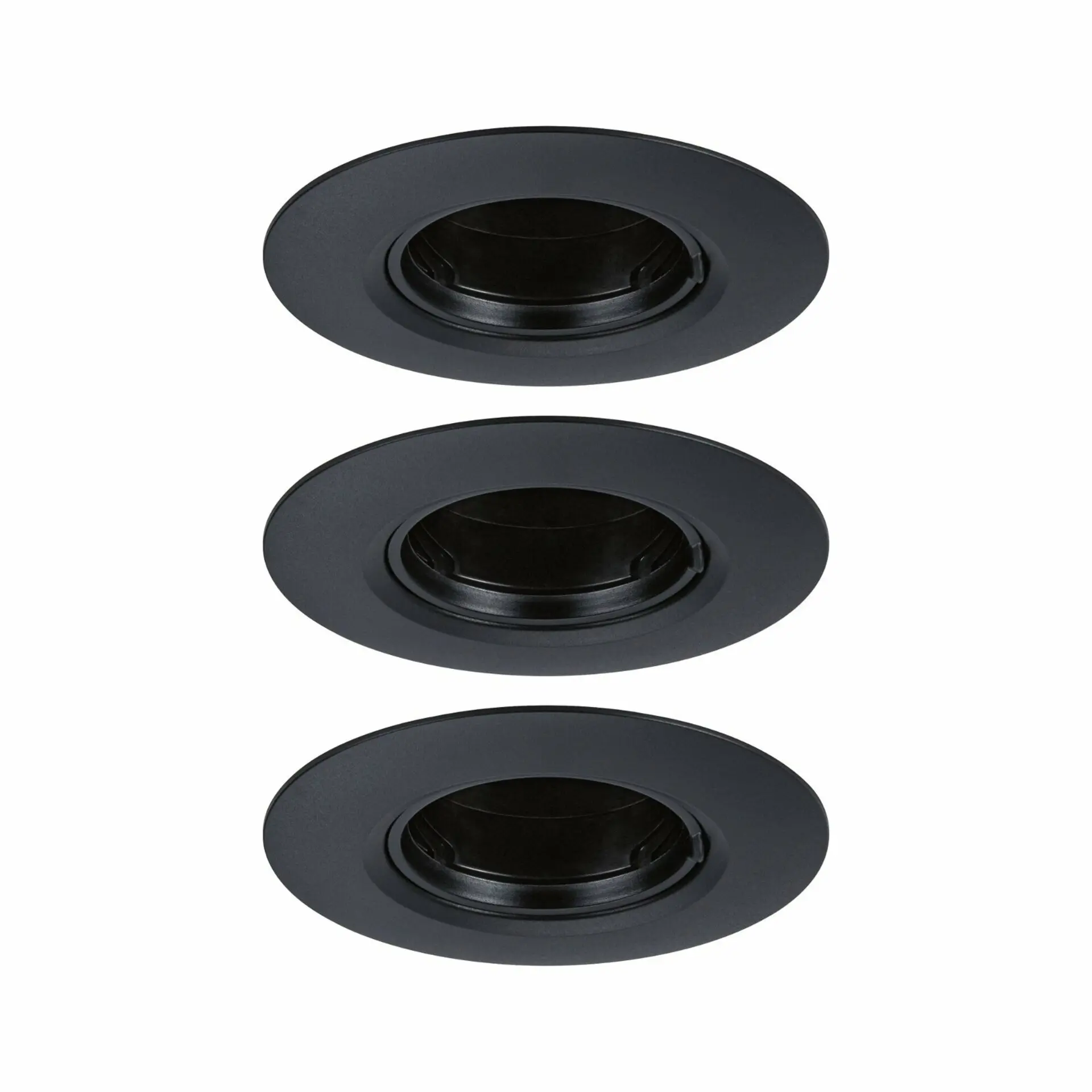 P 92114 Vestavné svítidlo 3ks-sada nevýklopné kruhové 90mm GU10 max. 3x10W 230V černá - PAULMANN