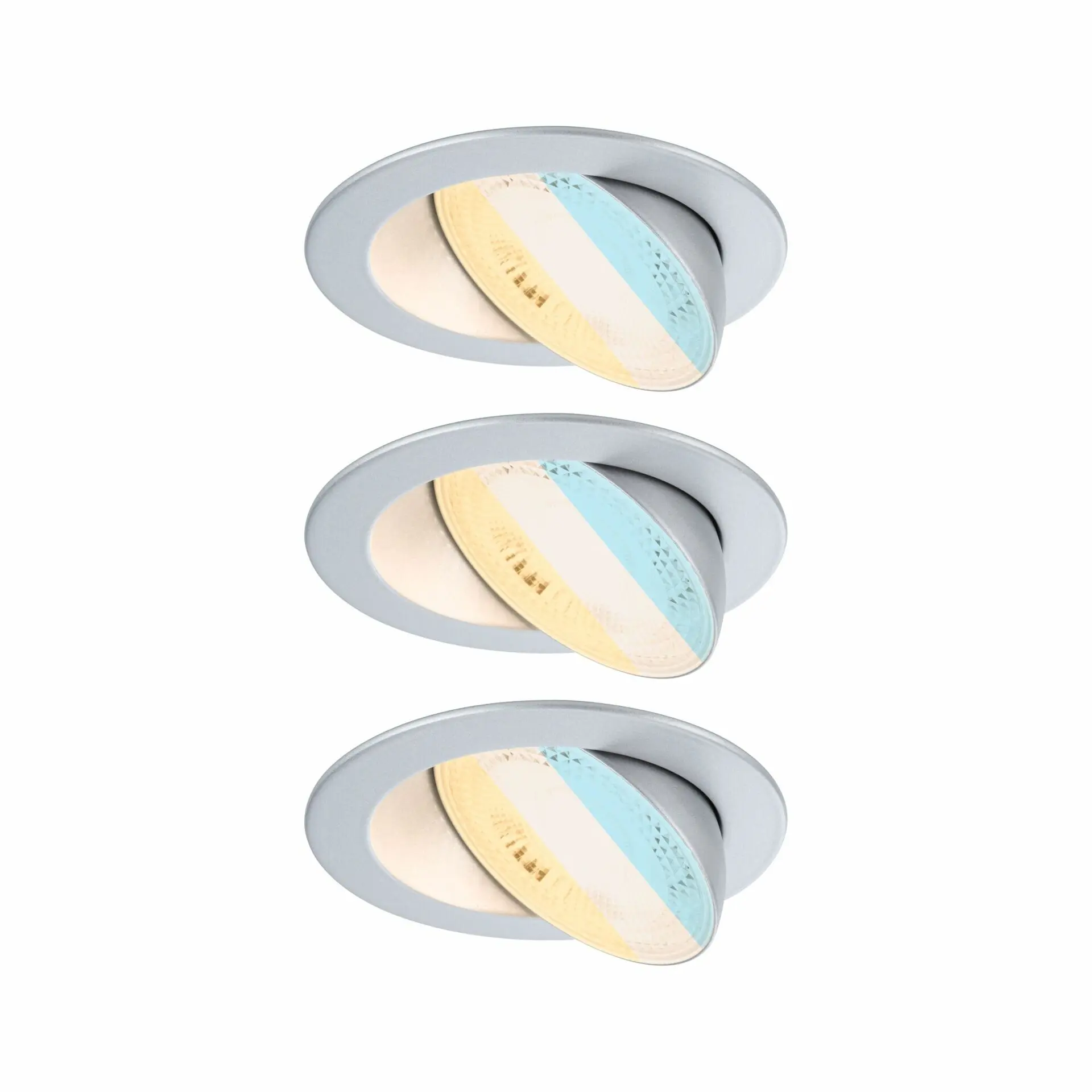 PAULMANN LED vestavné svítidlo White Select Aumus 3ks sada kruhové 105mm 90° 3x5W 230V stmívatelné 2700 - 6500K matný chrom