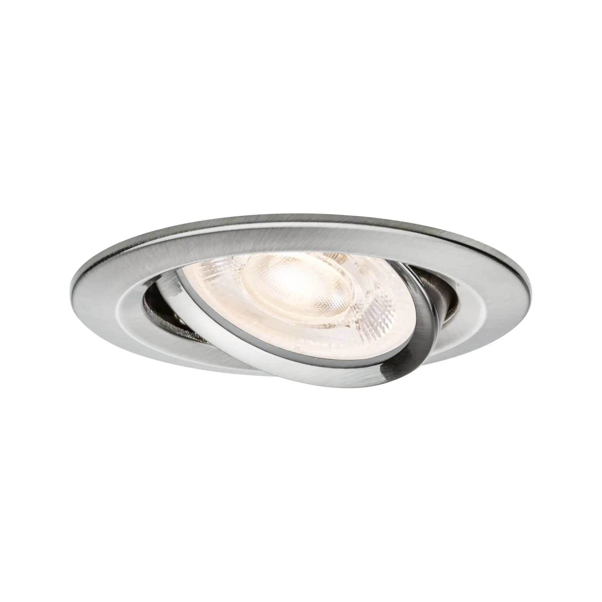 PAULMANN LED vestavné svítidlo 3-krokové-stmívatelné Nova GU10 Flat výklopné 4,9W 230V stmívatelné 2700K kov kartáčovaný