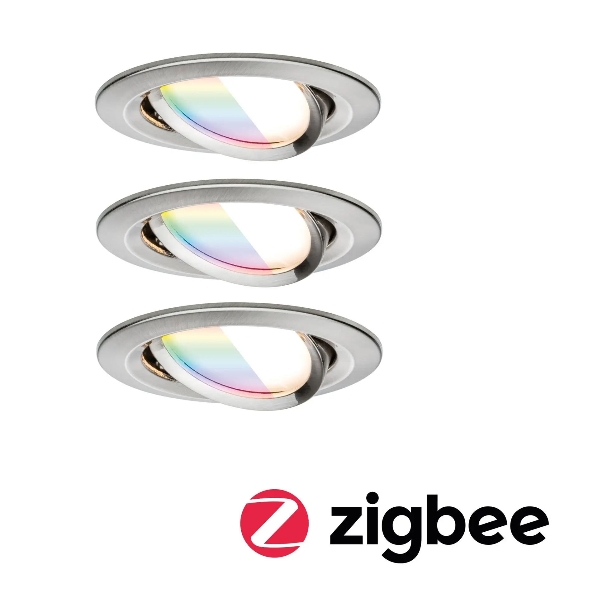 PAULMANN LED vestavné svítidlo Nova Coin kruhové 84mm 50° RGBW+ 3x6W 230V kov kartáčovaný hliník