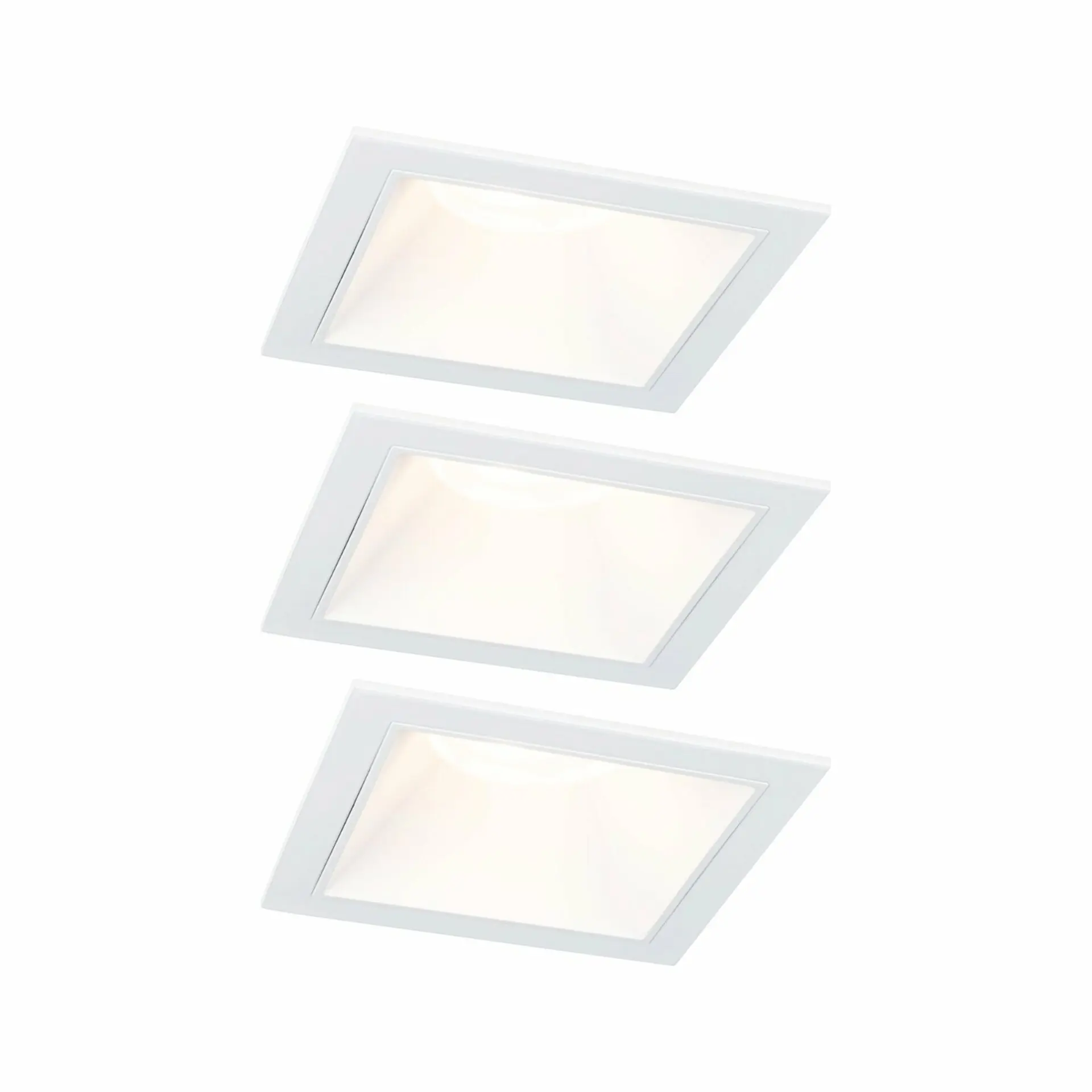 PAULMANN LED vestavné svítidlo 3-krokové-stmívatelné Cole Coin základní sada IP44 hranaté 88x88mm Coin 3x6W 230V stmívatelné 2700K bílá