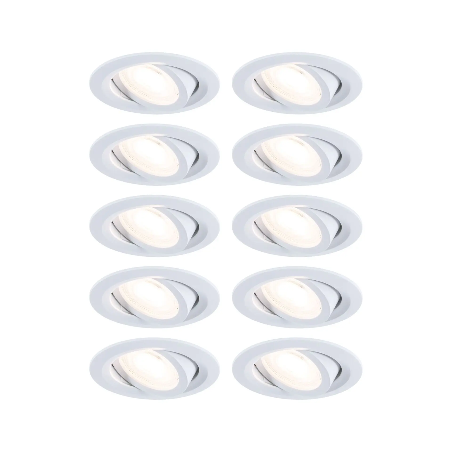 PAULMANN LED vestavné svítidlo FixedLED 10ks sada výklopné 25° 10x4,8W 230V 3000K bílá