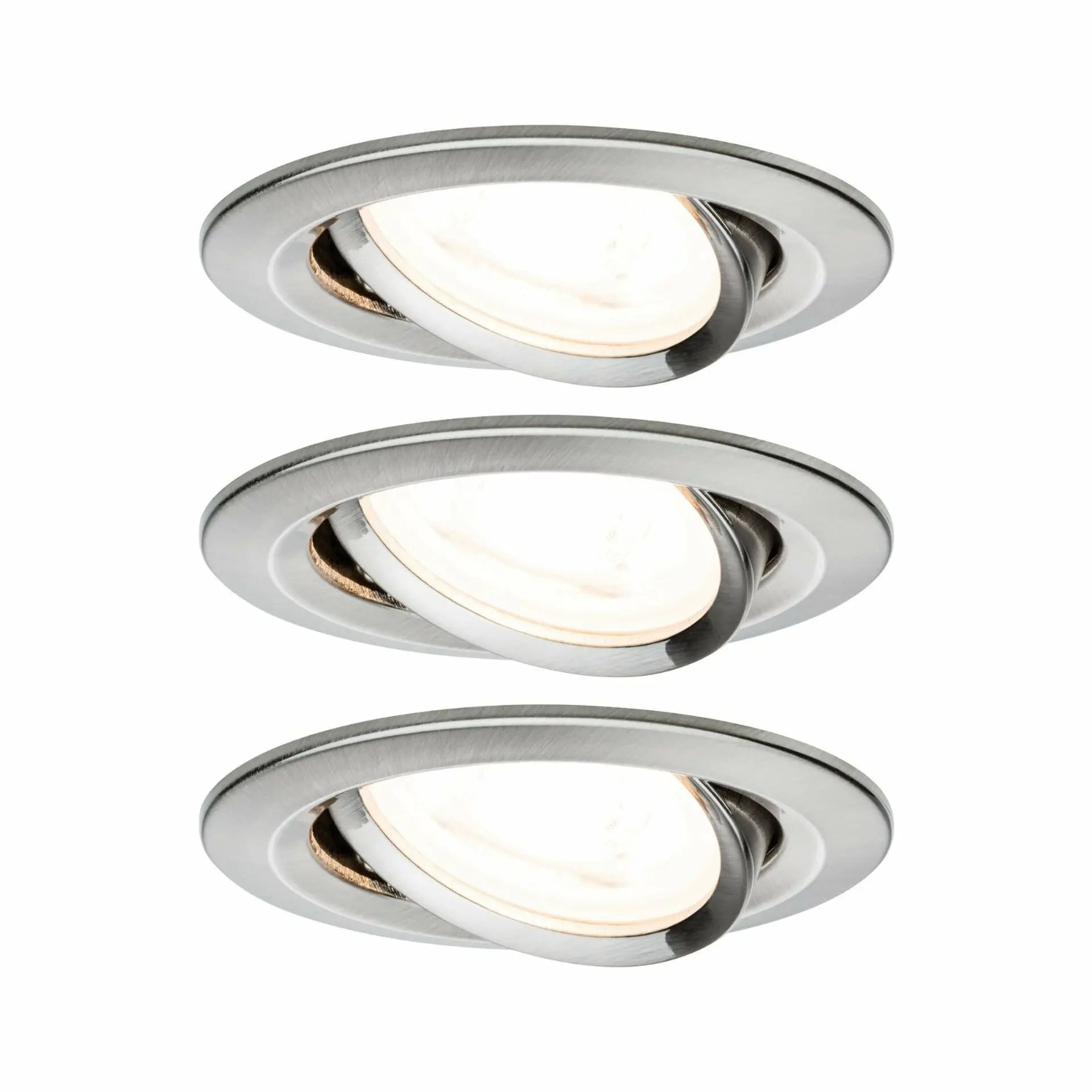 PAULMANN Vestavné svítidlo LED Nova kruhové 3x6,5W GU10 kov kartáčovaný výklopné 934.29 P 93429
