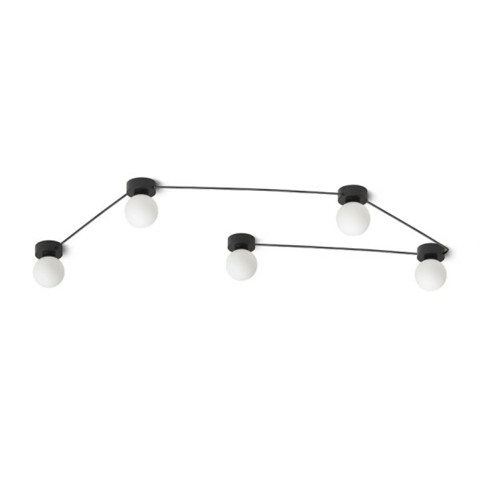 RED - DESIGN RENDL RENDL VELA V stropní svítidlo černá opálové sklo 230V G9 5x6W R14387