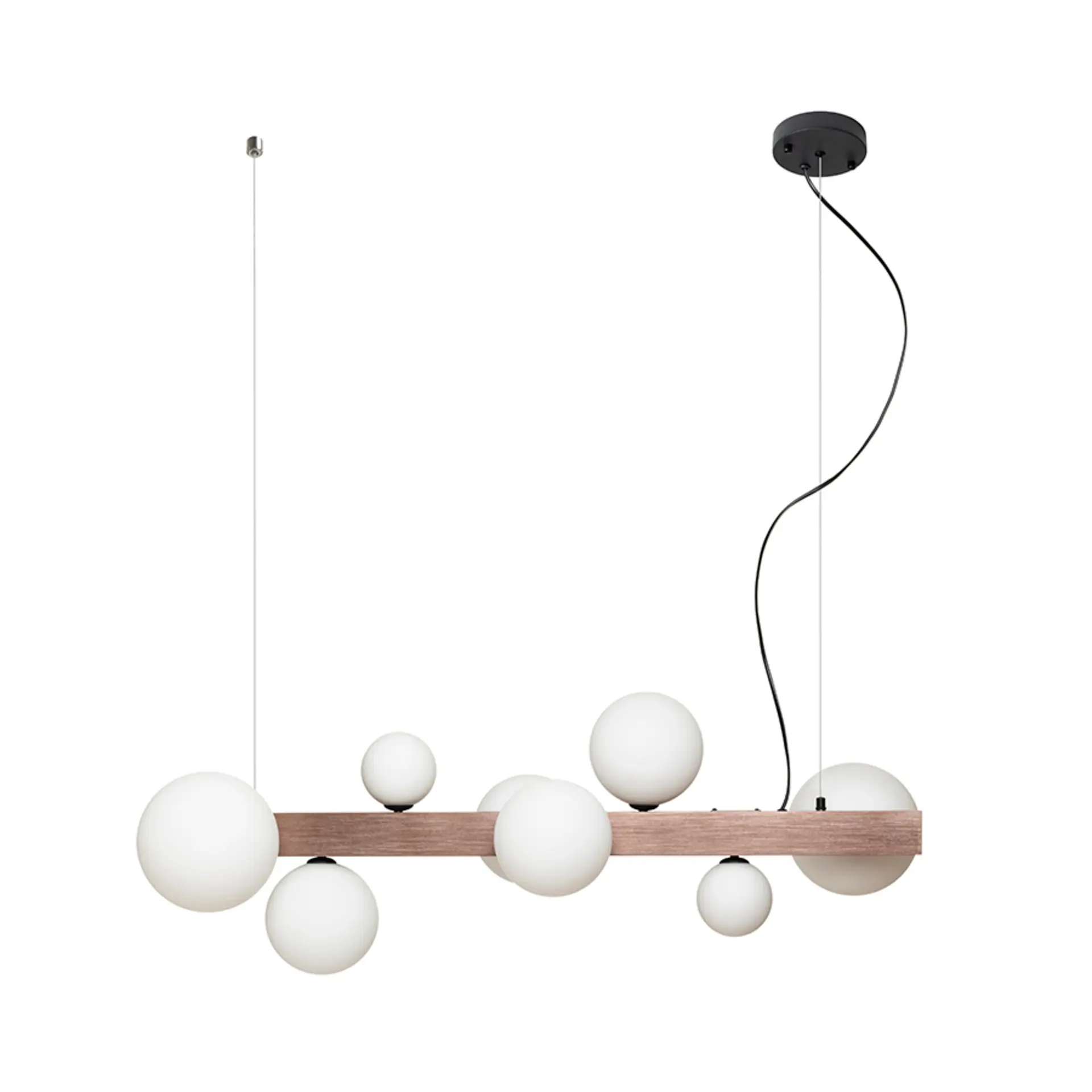 RED - DESIGN RENDL RENDL KASSANDRA závěsné svítidlo, podélná vícečetná opálové sklo/česaný bronz G9 R14554