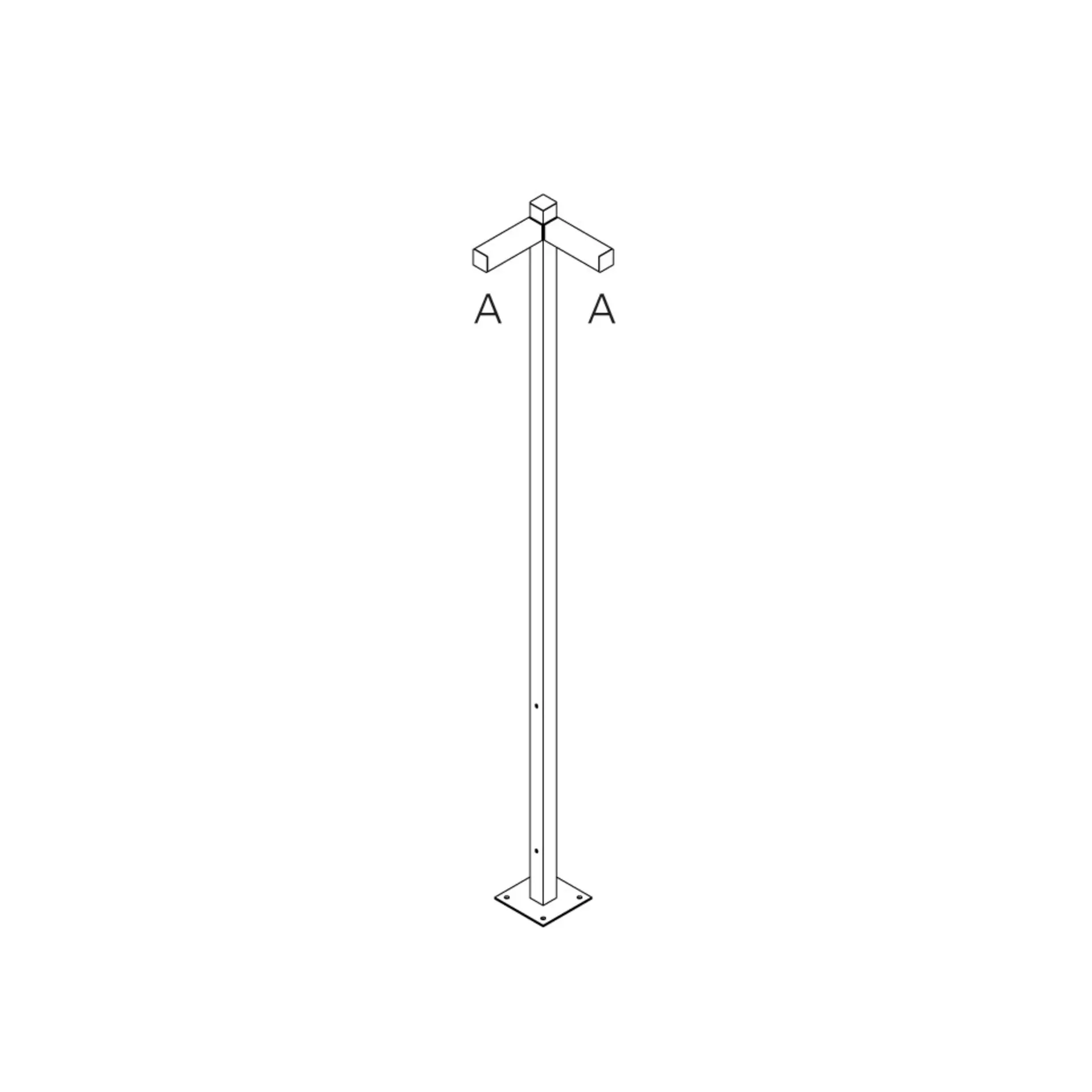 Artemide venkovní svítidlo Walking Pole 2500 Architectural Outdoor, 2x90° hlavice, 250 cm