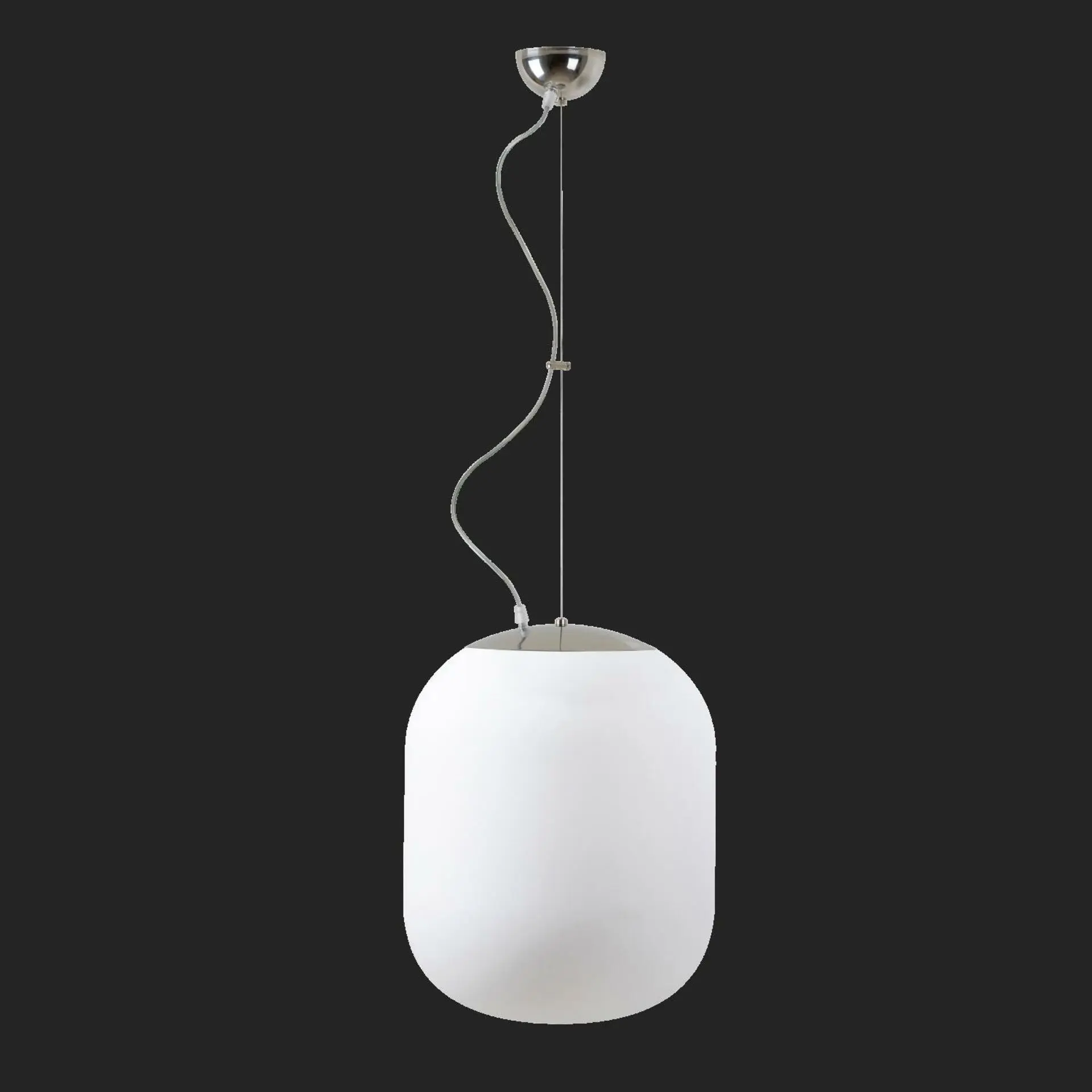 OSMONT TAN67842 TANIA L2 závěsné skleněné svítidlo nerez leštěná / bílá IP40 4000 K 41W LED nouzové kombinované 3 h