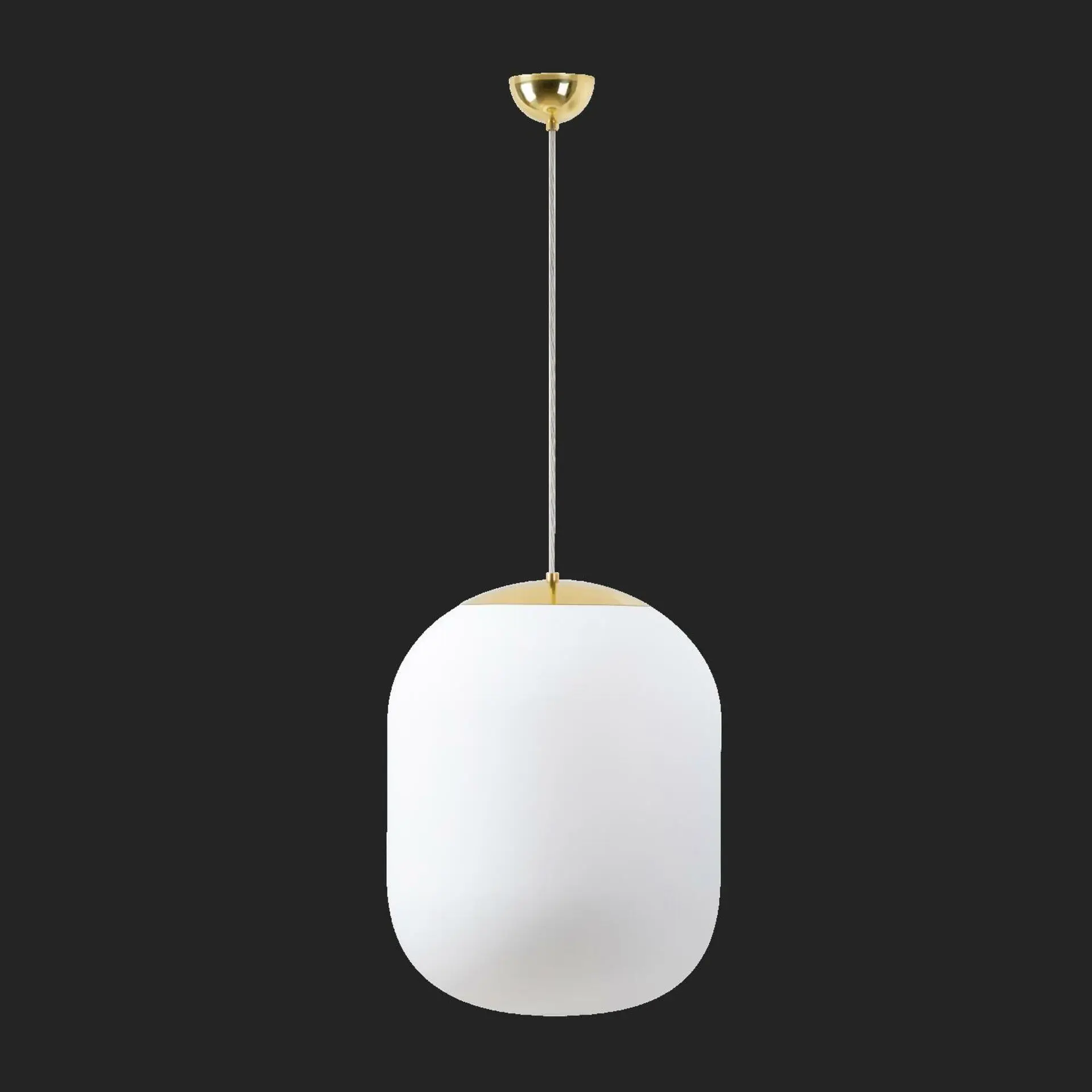 OSMONT TAN67868 TANIA S2 závěsné skleněné svítidlo mosaz leštěná / bílá IP40 4000 K 41W LED nouzové kombinované 3 h