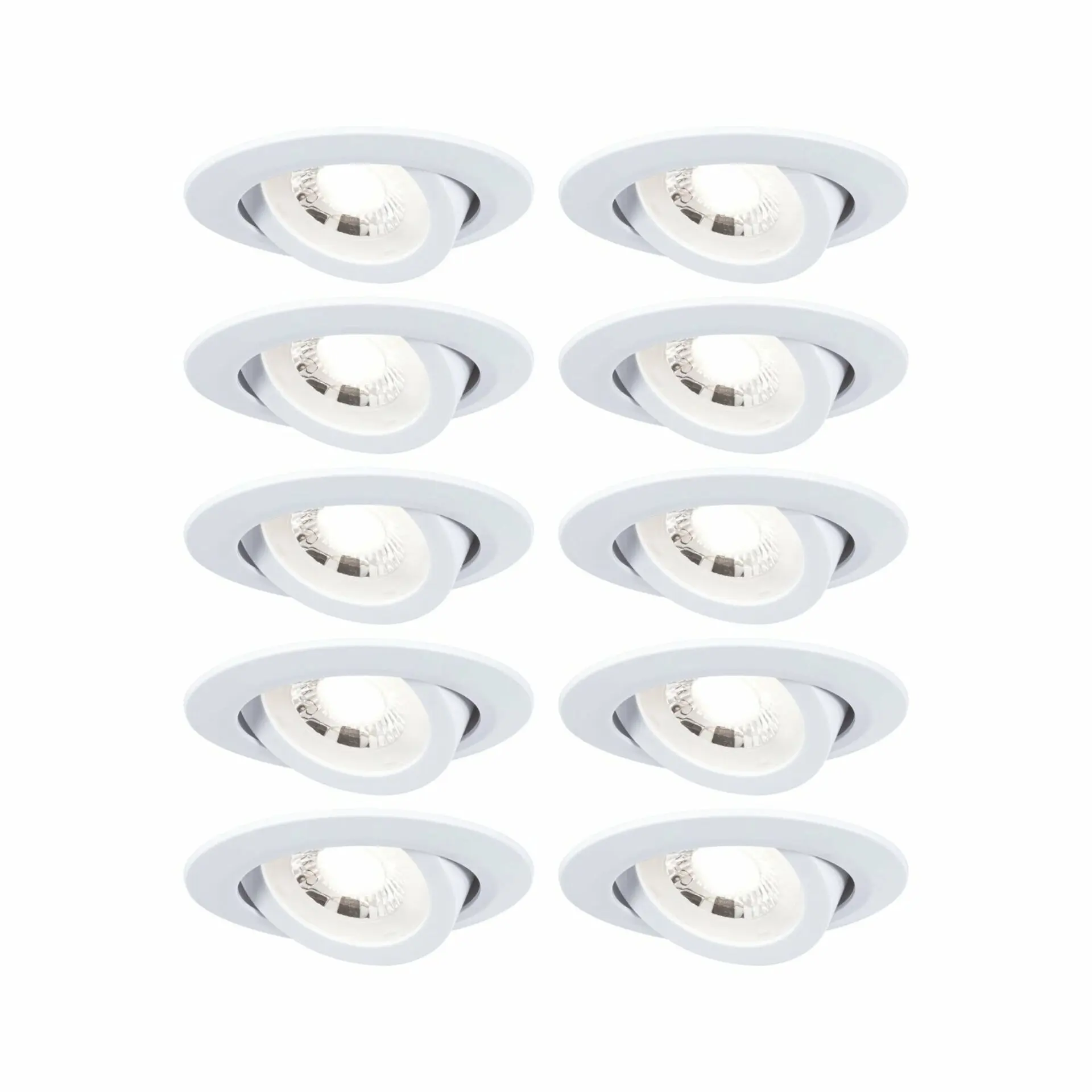 PAULMANN LED vestavné svítidlo 10ks-sada výklopné kruhové 82mm 70° 10x4,8W 230V 3000K bílá mat