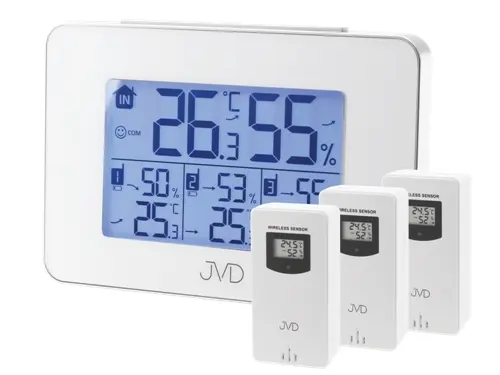 Teploměr se třemi čidly JVD T3364.1 + dárek zdarma