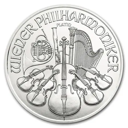 Rakousko – 100 EUR Platinová mince Wiener Philharmoniker 1 oz Pt 999.5 BU