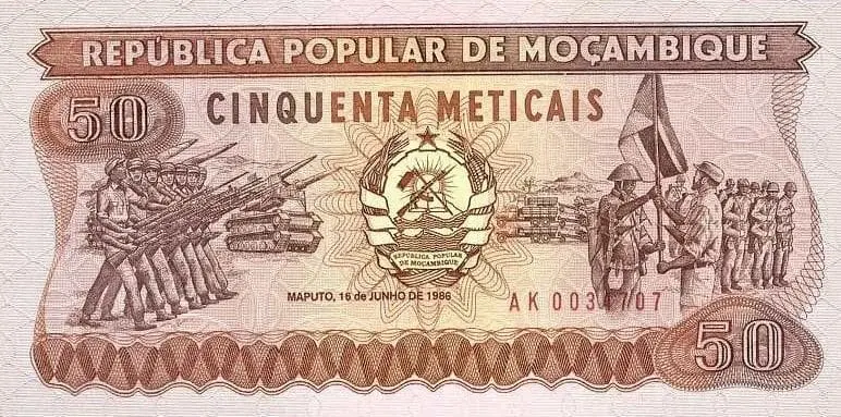 Mosambik, 50 Meticais 1986
