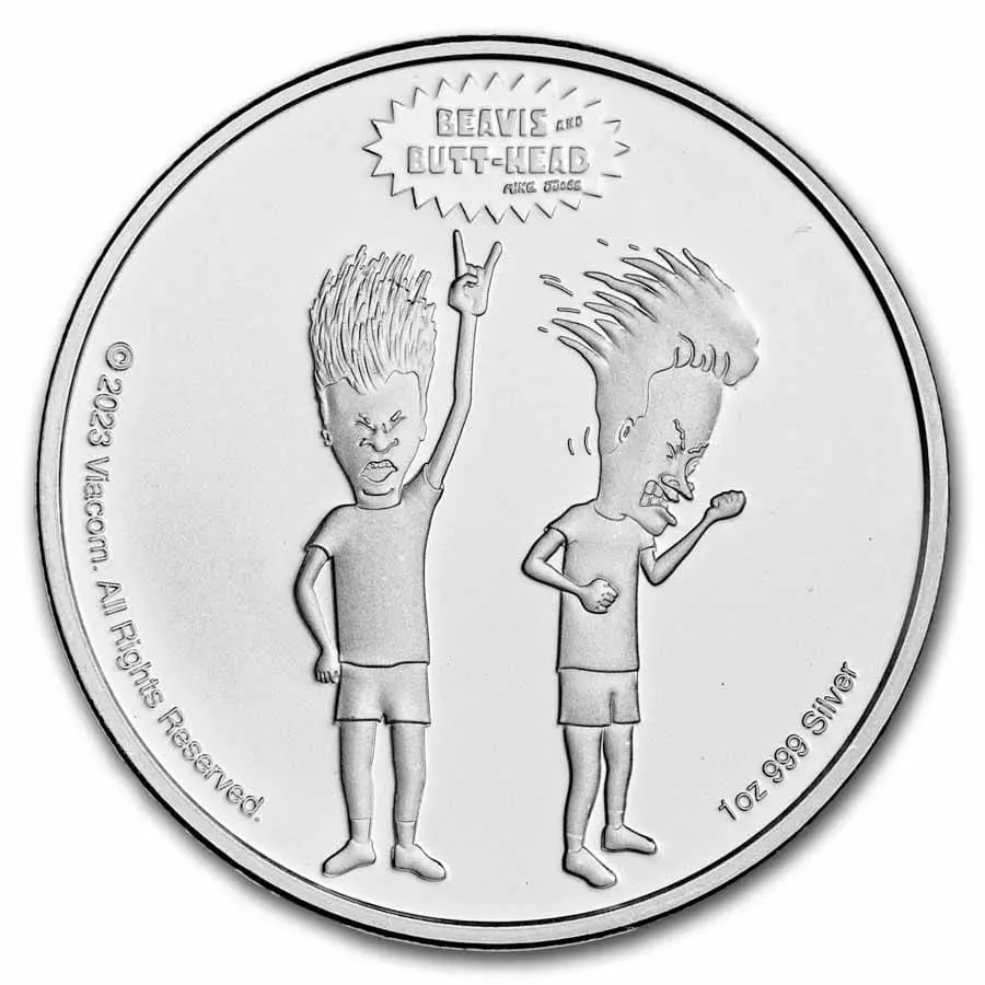 9Fine Mint Beavis & Butt-Head 30th Anniversary BU 1 Oz 2023 Niue