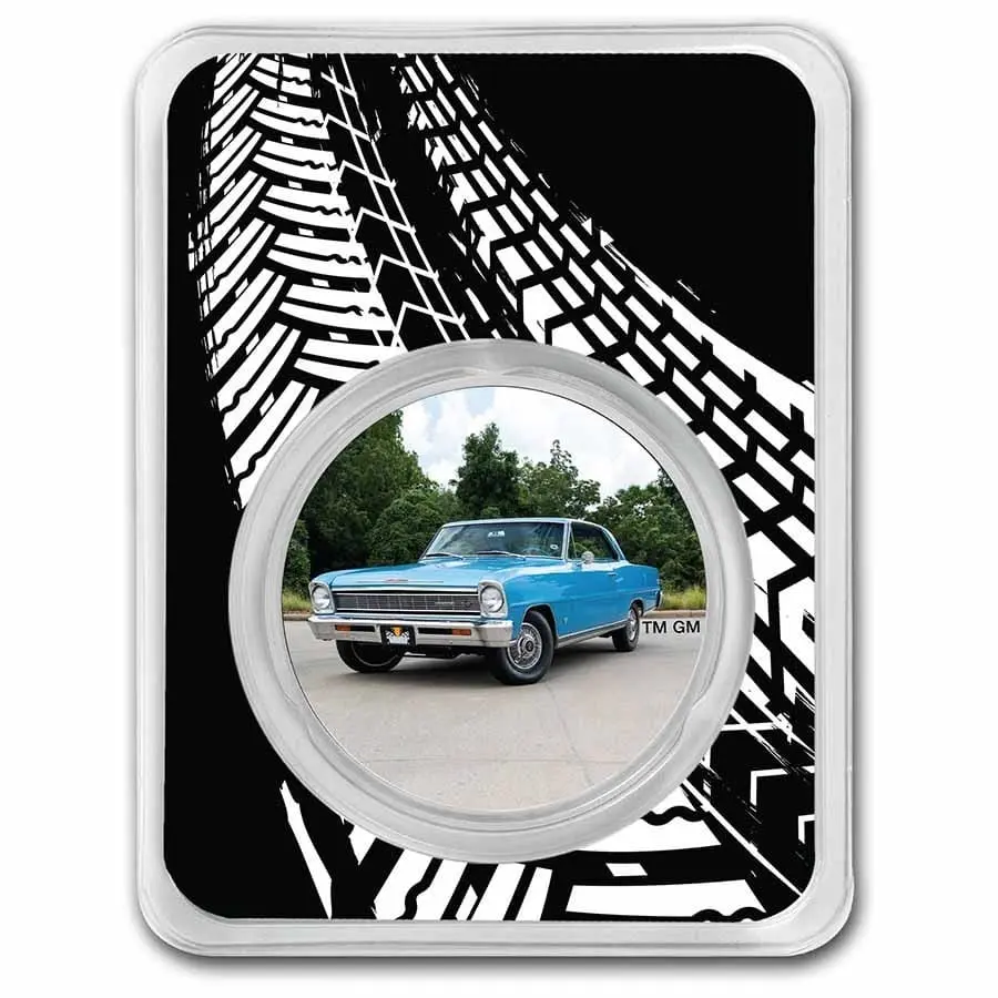 Stříbrná mince Chevrolet Nova SS 1 oz Colorized USA