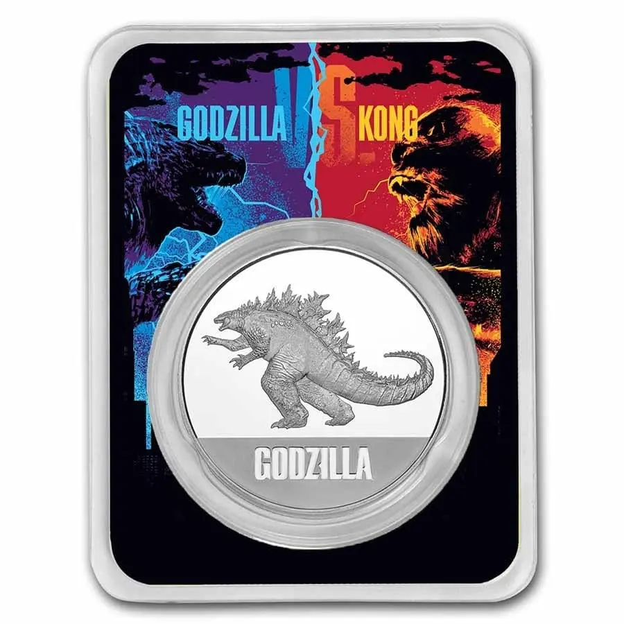 Stříbrná mince Godzilla 1 oz – exkluzivní sběratelský blistr