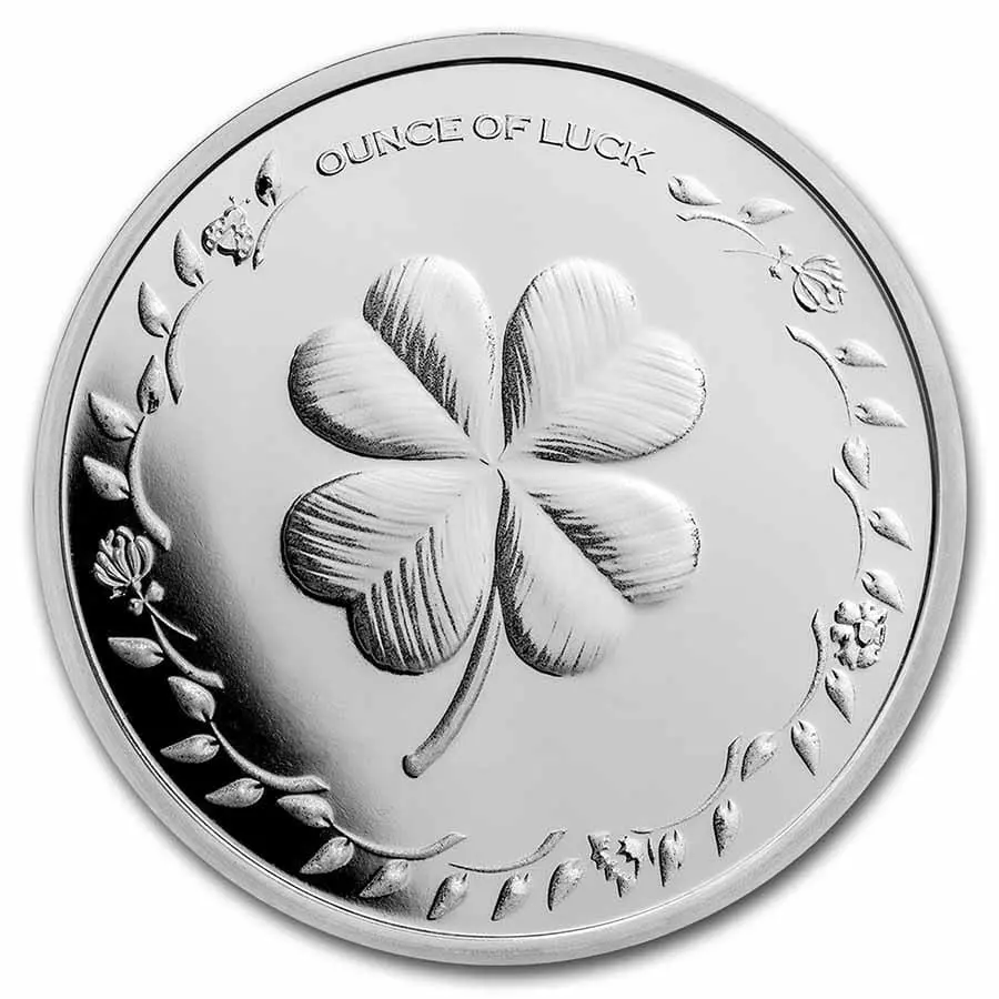 Stříbrná mince Štěstí Clover & Horseshoe 1 oz USA