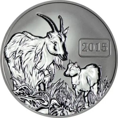 Niue – stříbrná mince 1 oz 2015 Lunární rok Kozy Ag 999 5 NZD B.H. Mayer