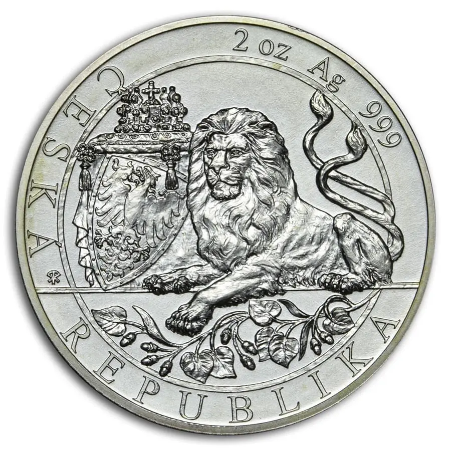 Niue – 5 USD Stříbrná mince 2019 ČESKÝ LEV 2 oz (62,2g) Ag 999 Česká mincovna
