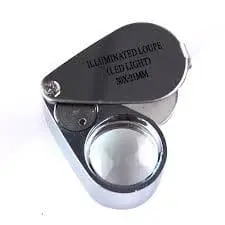 LUPA CHROM - zvětšuje 20 x , 21 mm - skládací kapesní