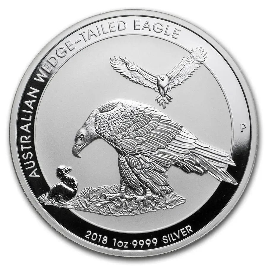 Austrálie – 1 oz stříbrná mince 2018 Orel klínový (Wedge-Tailed Eagle) Ag 999 Perth Mint BU