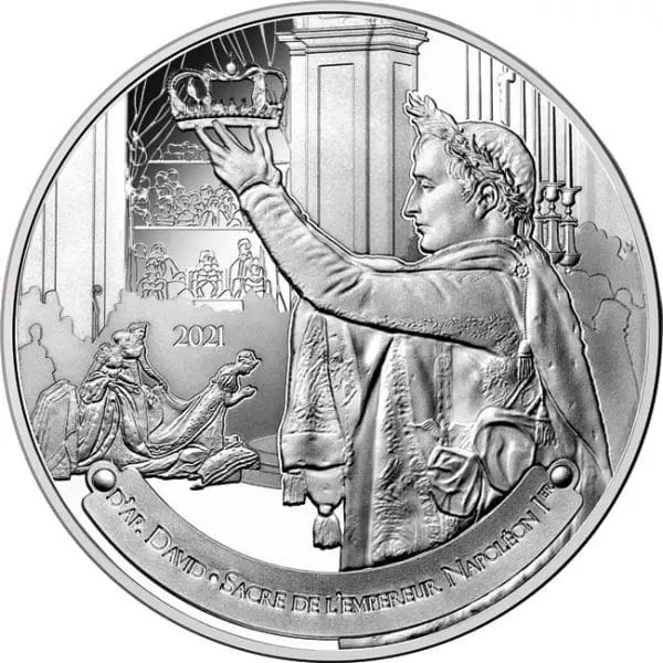 Stříbrná mince Korunovace Napoleona 10 EUR 2021 Louvre