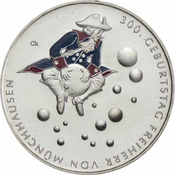 Německo – 20 EUR Stříbrná mince 2020 BARON MÜNCHHAUSEN (Prášil) 18g Ag 925 BU