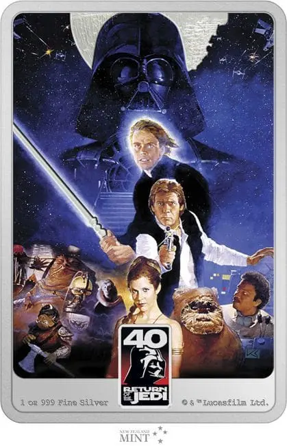 New Zealand Mint 40. výročí návratu Jediho Star Wars 1 Oz 2023