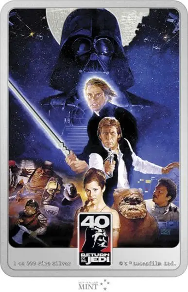 New Zealand Mint Stříbrný slitek 40 years of Return of the Jedi Ritter 1 Oz 2023 Niue Star Wars