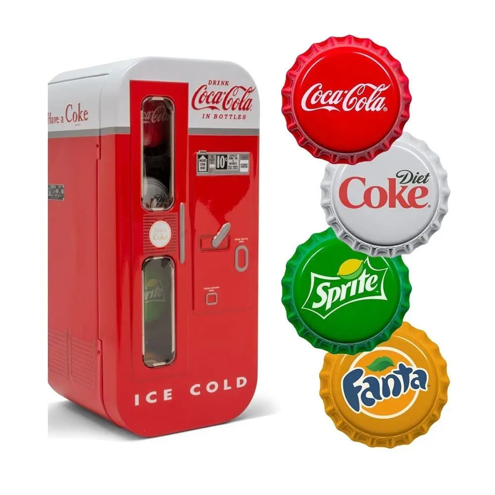Coca-Cola Automat – set 4 stříbrných mincí Fiji 2020 Proof Like
