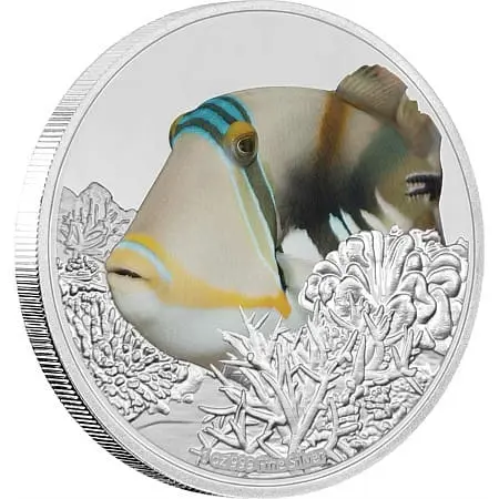 Stříbrná mince Triggerfish 1 oz Proof Color Niue Island (2018)
