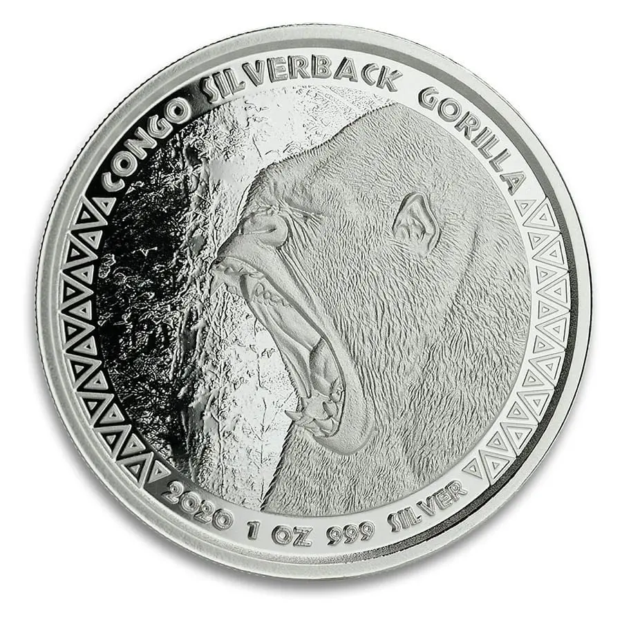 Stříbrná mince Gorila 1 oz 2020 Scottsdale Mint Zlatoproradost.cz
