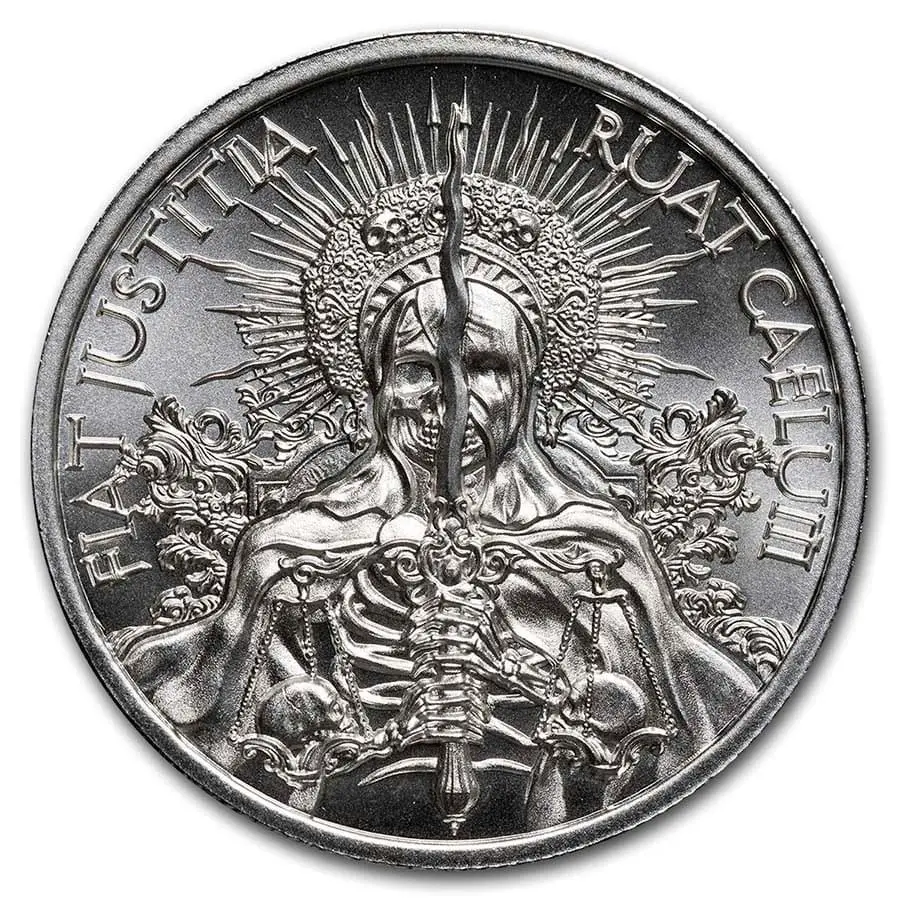 Stříbrná mince Fiat Justitia Ruat Caelum 2 oz Latin Allure