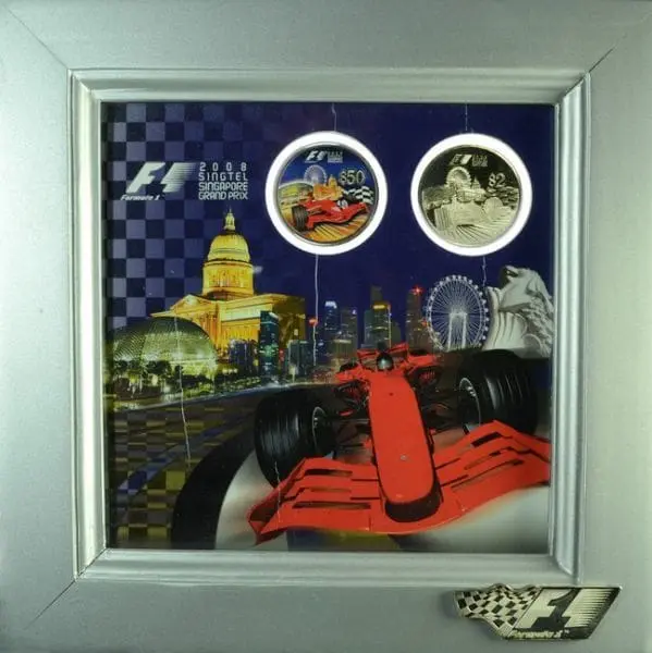 Stříbrná mince F1 Singapur 2008 – První noční závod 27,5g Singapore Mint Proof