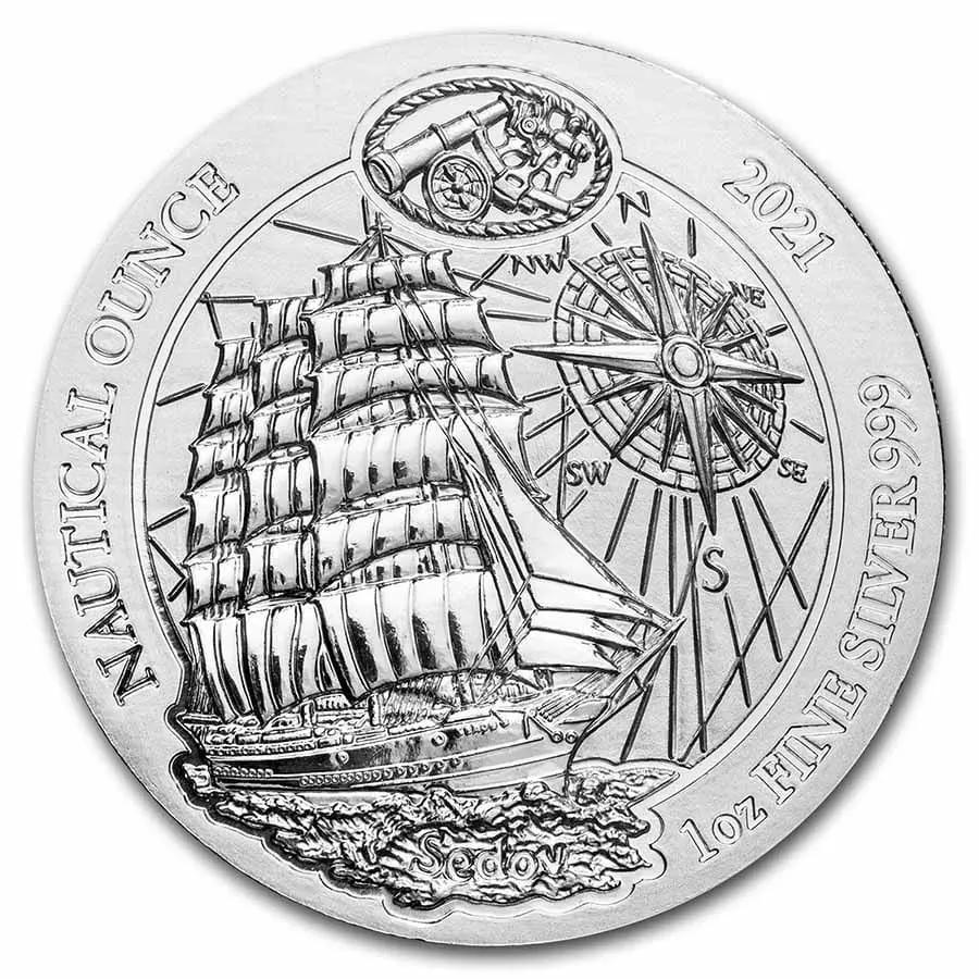 Stříbrná námořní mince Sedov 1 Oz 50 RWF 2021 Rwanda
