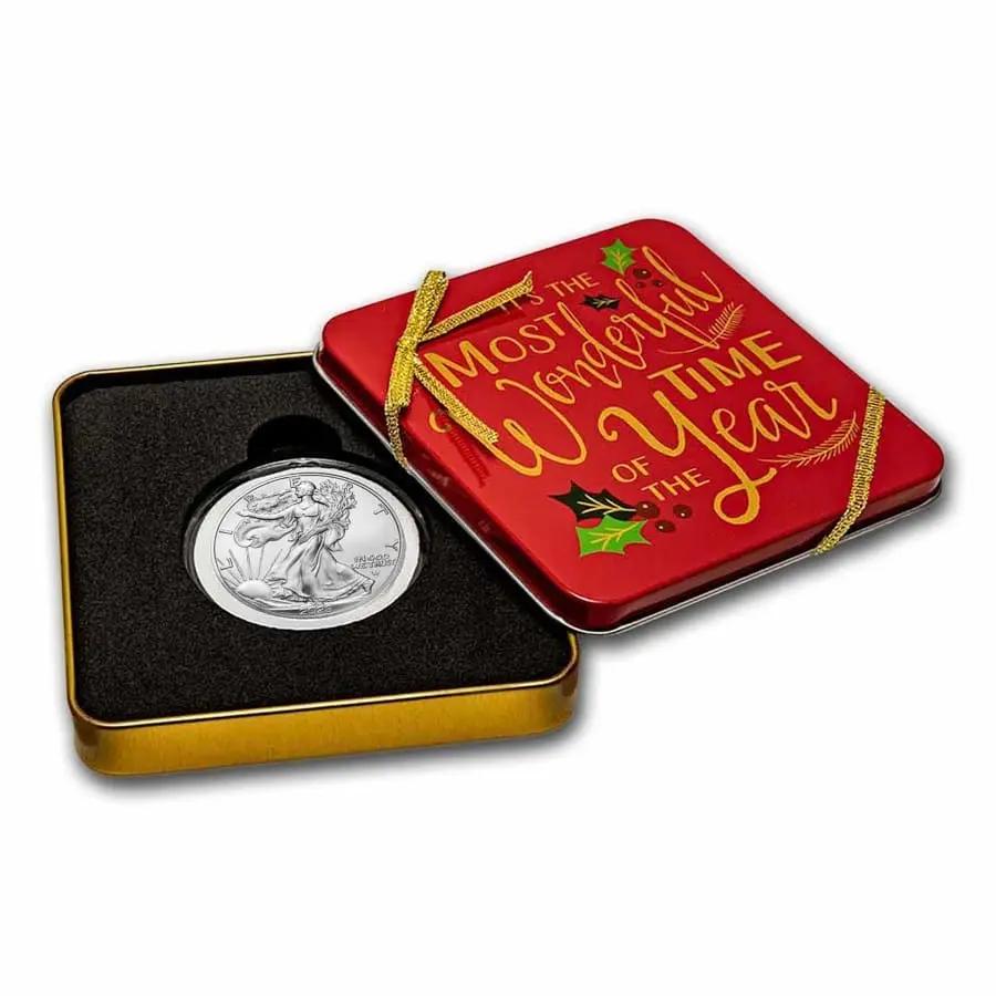 UNITED STATES MINT Americký stříbrný orel (eagle) – s plechovkou na dovolenou, nádherný čas 1 Oz 2023
