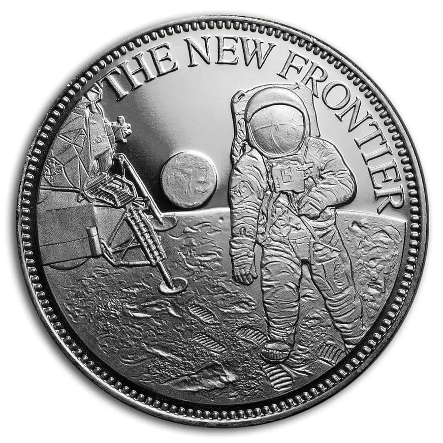 Stříbrná mince Moon Landing Anniversary 1969 United States Mint New Frontier