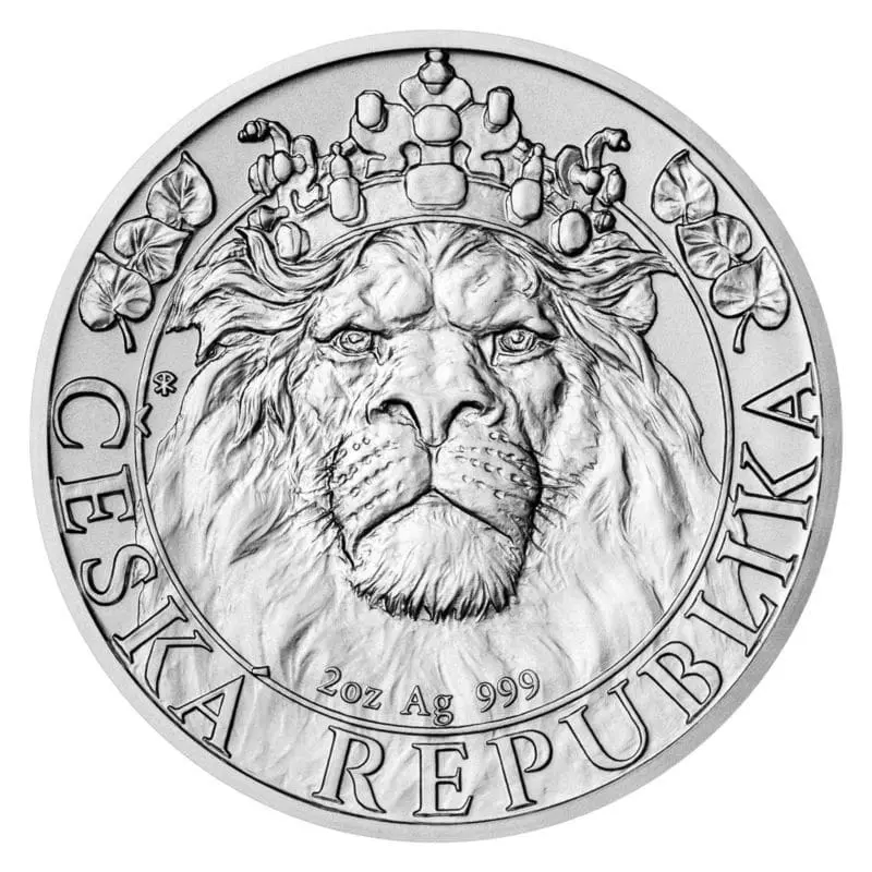 Česká mincovna 2 oz Český lev 2022 stříbrná investiční mince