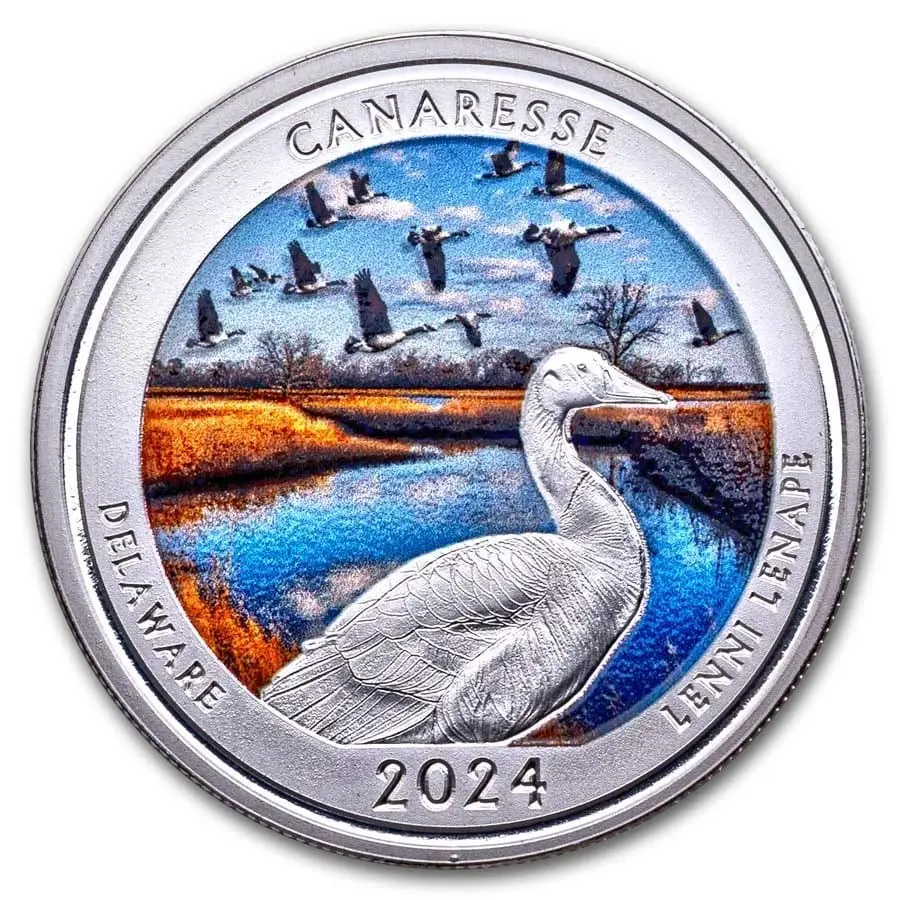 Private Mint 2024 1 oz Stříbro NATB Stěhovavé husy Bombay Hook