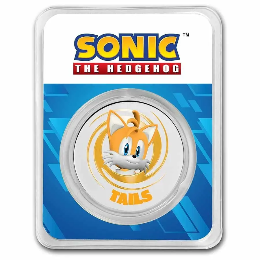 Stříbrná mince Sonic Tails barevná (TEP)