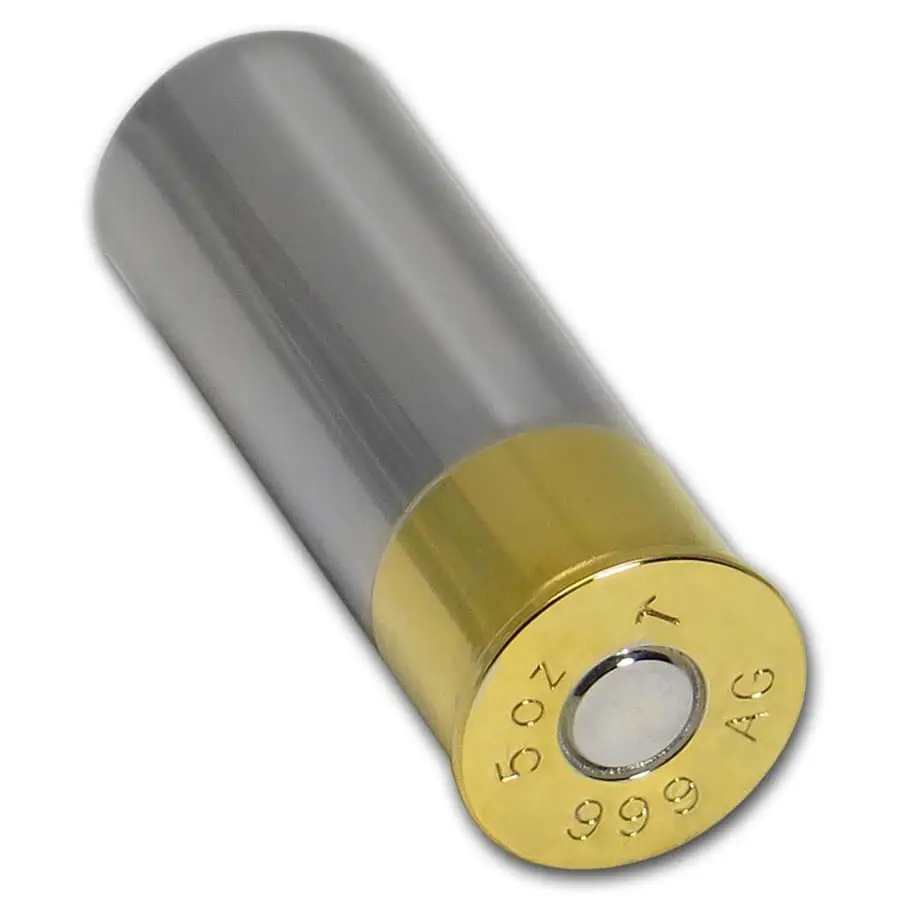 Stříbrný náboj 5 oz - 12 Gauge (zlato a rhodium)