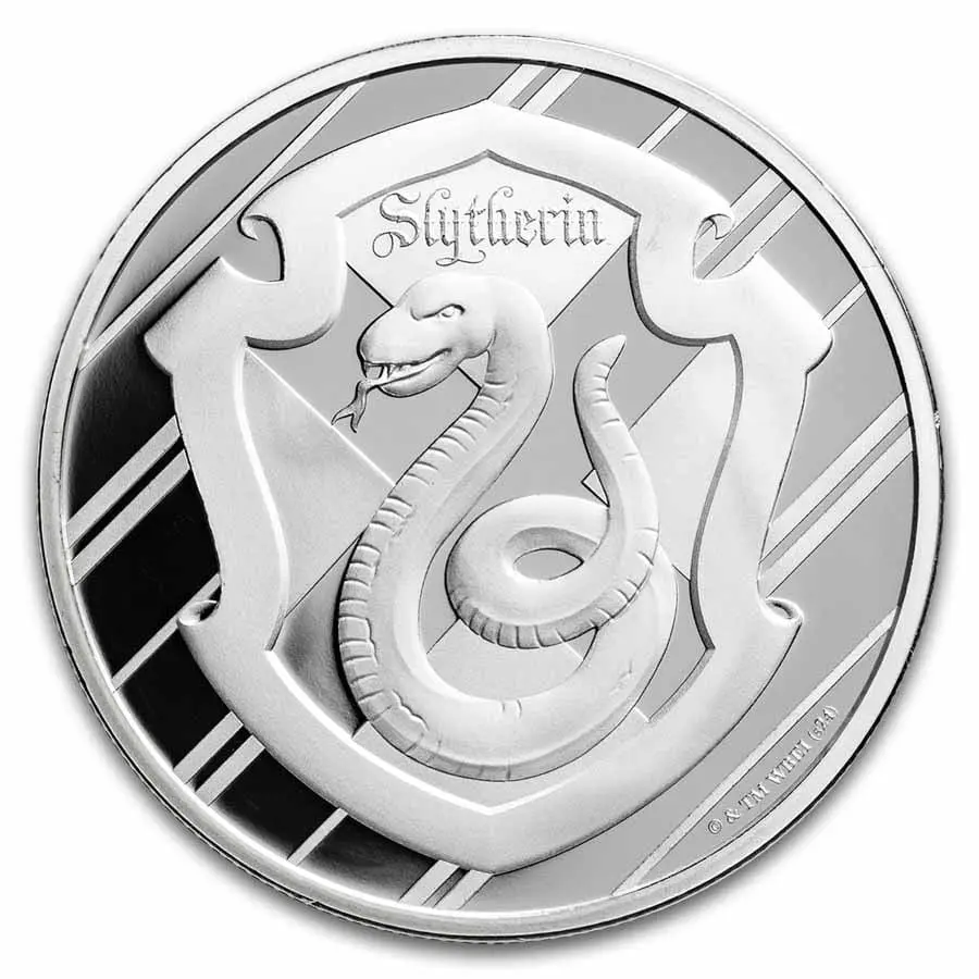 Stříbrná mince Harryho Pottera 1 oz; Zmijozelský BU